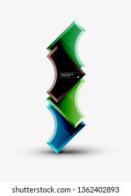 Geometrical 3d shapes background. Vector illustration