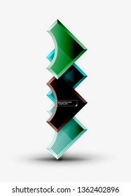 Geometrical 3d shapes background. Vector illustration