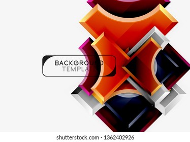 Geometrical 3d shapes background. Vector illustration