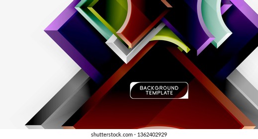 Geometrical 3d shapes background. Vector illustration