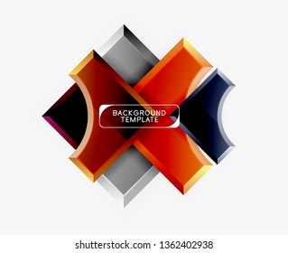 Geometrical 3d shapes background. Vector illustration