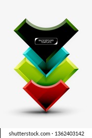 Fondo geométrico 3d de formas. Ilustración del vector