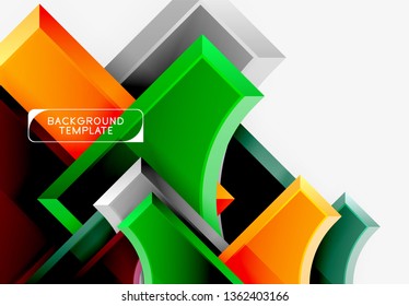 Fondo geométrico 3d de formas. Ilustración del vector