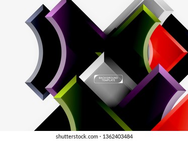 Fondo geométrico 3d de formas. Ilustración del vector