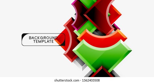 Geometrical 3d shapes background. Vector illustration