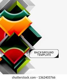 Fondo geométrico 3d de formas. Ilustración del vector