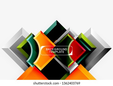 Geometrical 3d shapes background. Vector illustration