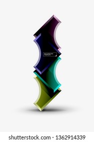 Geometrical 3d shapes background. Vector illustration
