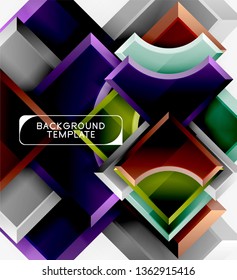 Geometrical 3d shapes background. Vector illustration
