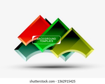Geometrical 3d shapes background. Vector illustration