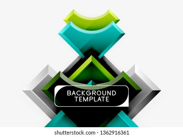 Geometrical 3d shapes background. Vector illustration