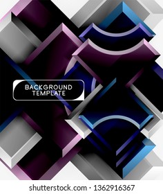 Geometrical 3d shapes background. Vector illustration