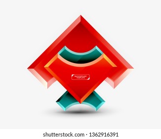 Geometrical 3d shapes background. Vector illustration