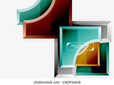 Fondo geométrico 3d de formas. Ilustración del vector