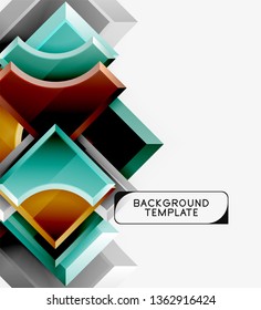 Fondo geométrico 3d de formas. Ilustración del vector