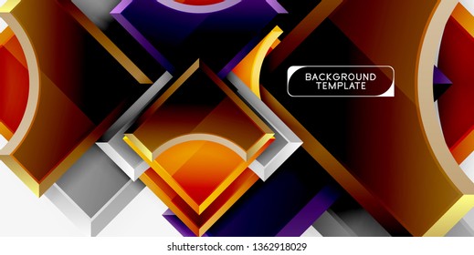Fondo geométrico 3d de formas. Ilustración del vector