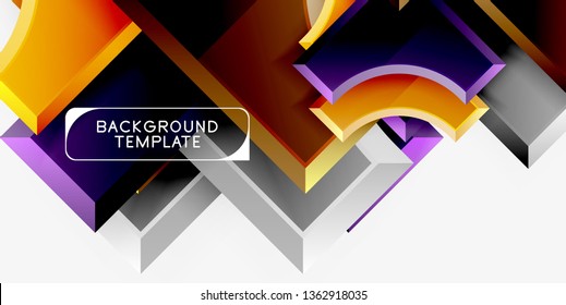 Fondo geométrico 3d de formas. Ilustración del vector