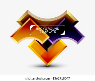 Fondo geométrico 3d de formas. Ilustración del vector