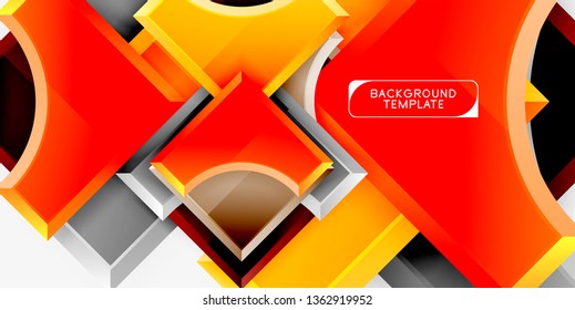 Geometrical 3d shapes background. Vector illustration