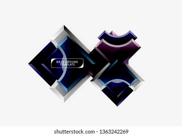 Geometrical 3d shapes background. Vector illustration
