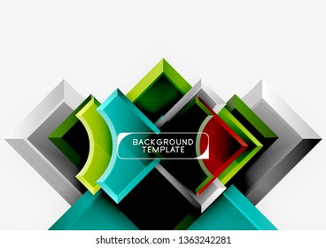 Fondo geométrico 3d de formas. Ilustración del vector