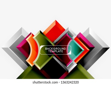 Geometrical 3d shapes background. Vector illustration