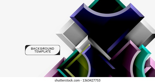 Fondo geométrico 3d de formas. Ilustración del vector