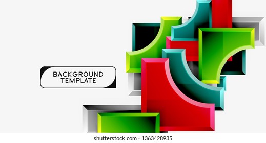 Geometrical 3d shapes background. Vector illustration
