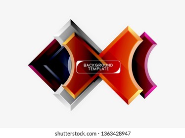 Geometrical 3d shapes background. Vector illustration