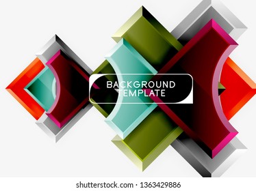 Fondo geométrico 3d de formas. Ilustración del vector
