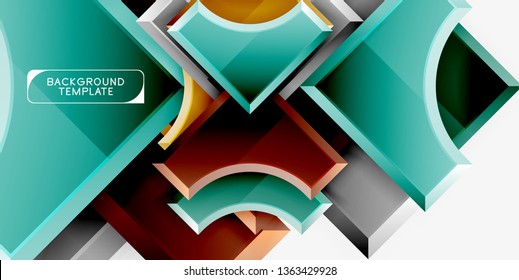 Fondo geométrico 3d de formas. Ilustración del vector