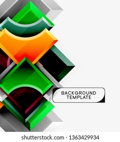 Geometrical 3d shapes background. Vector illustration