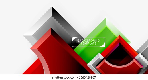 Geometrisches 3D-Format, Hintergrund. Vektorgrafik