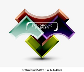 Geometrical 3d shapes background. Vector illustration