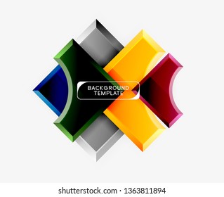 Geometrical 3d shapes background. Vector illustration