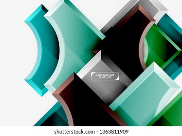 Geometrical 3d shapes background. Vector illustration