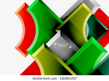 Geometrical 3d shapes background. Vector illustration