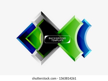Fondo geométrico 3d de formas. Ilustración del vector