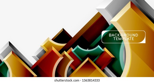 Geometrisches 3D-Format, Hintergrund. Vektorgrafik