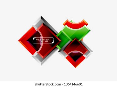Geometrical 3d shapes background. Vector illustration