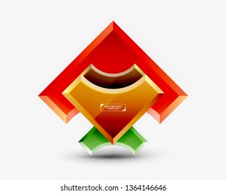 Geometrical 3d shapes background. Vector illustration