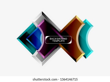 Plano de fundo de formas 3d geométricas. Ilustração vetorial