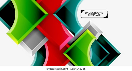 Fondo geométrico 3d de formas. Ilustración del vector