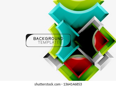 Fondo geométrico 3d de formas. Ilustración del vector