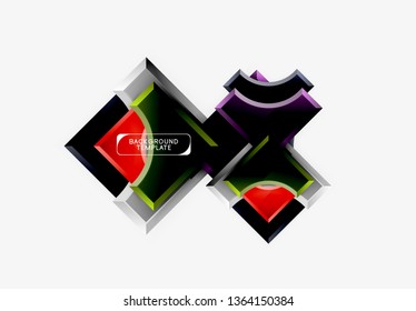 Fondo geométrico 3d de formas. Ilustración del vector