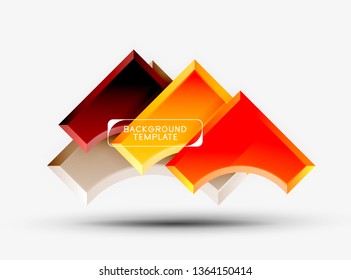 Geometrical 3d shapes background. Vector illustration
