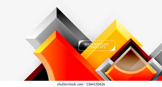 Geometrisches 3D-Format, Hintergrund. Vektorgrafik