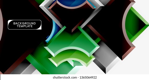 Fondo geométrico 3d de formas. Ilustración del vector