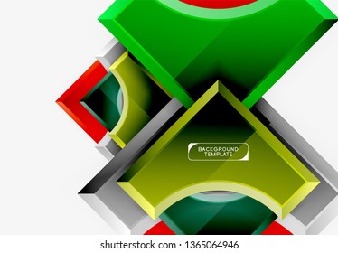 Geometrisches 3D-Format, Hintergrund. Vektorgrafik