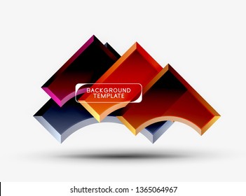 Geometrical 3d shapes background. Vector illustration